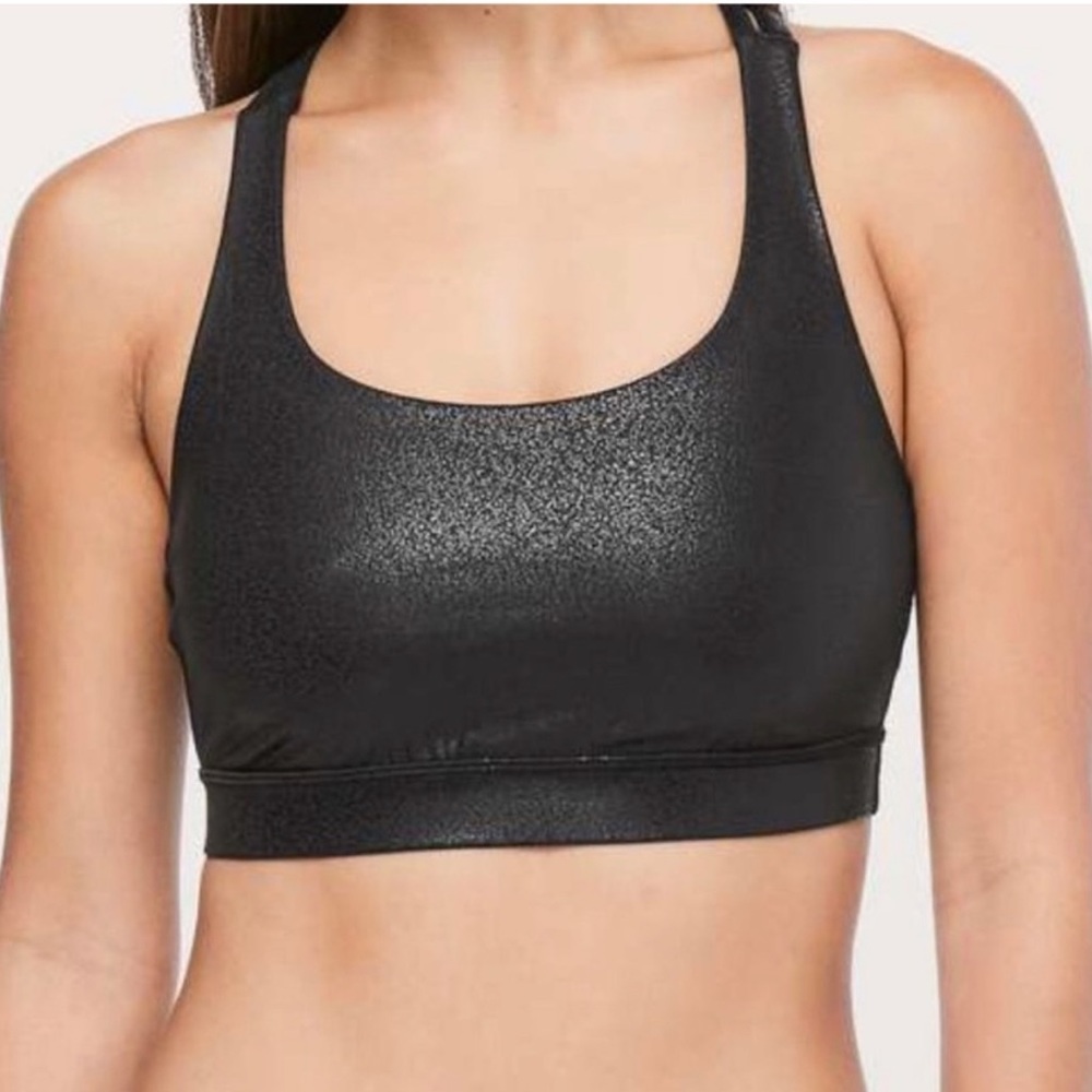 Lululemon black foil energy bra sz 10